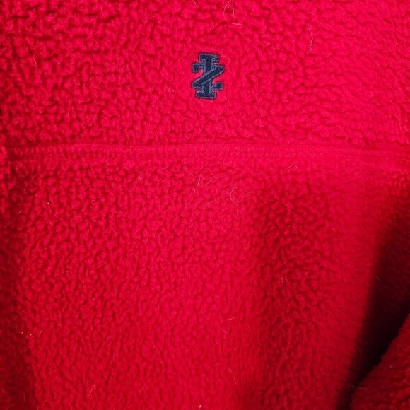 MEN'S IZOD SPORTSWEAR CASUAL FLEECE JACKET FOUR BUTTON RED BLUE TRIM SIZE  XL - Picture 5 of 6